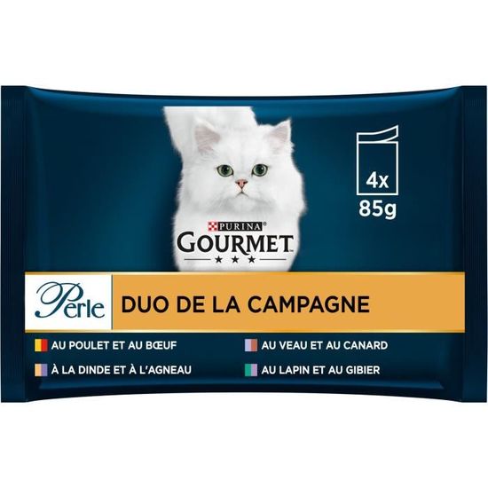 LOT DE 3 PURINA GOURMET Perle Duo de la Campagne Patee pour chat Adulte paquet de 4 sachets de 85 g Cdiscount