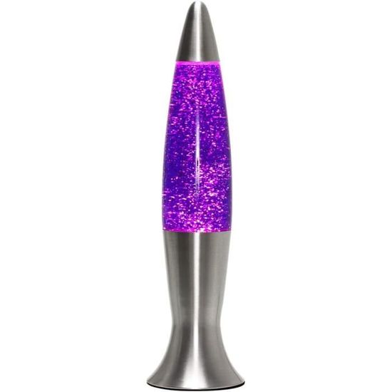CMP – Grande Lampe lave – Lava Lamp en verre et métal hauteur 48 cm