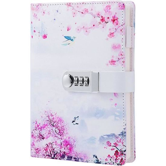 MSA Journal Intime Avec Serrure à Combinaison – Carnet Cuir 224 Pages, Marque-pages, Porte-stylo Et 62 Autocollants – Idée Cadeau