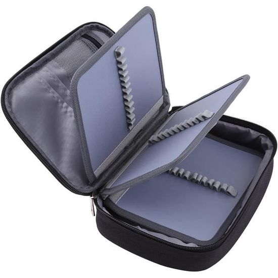 Trousse Crayons Grande Capacité - 72 Emplacements - Compartiments Multiples - Fermeture Zip - Noir - Pratique Pour école Ou Loisirs