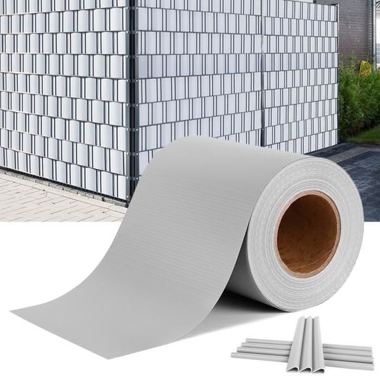 Brise-Vue PVC Pour Clôture - Rouleau 35m X 19cm Gris Anthracite Résistant