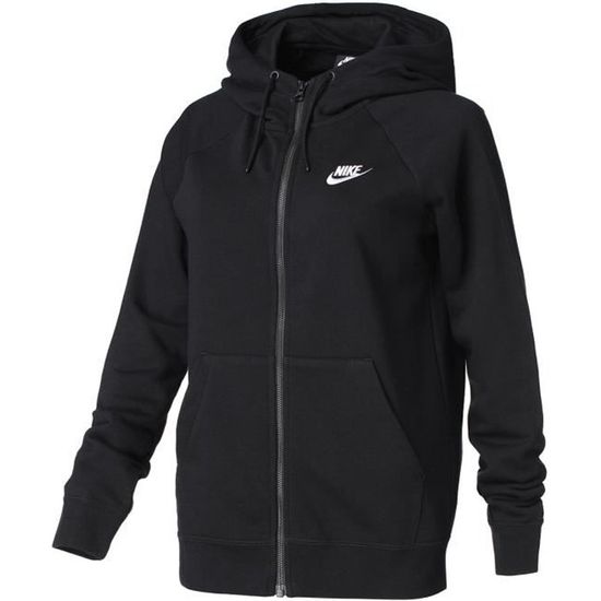 NIKE Sweat zippé à capuche NSW Essentiel Hoodie FZ FLC - Femme - Noir