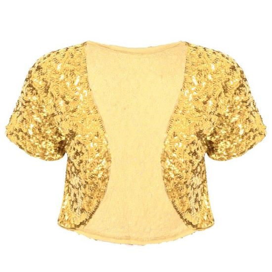Boléro Femme Paillettes Brillant - Blazer Cardigan Soirée - Manches Longues - Clubwear Fête