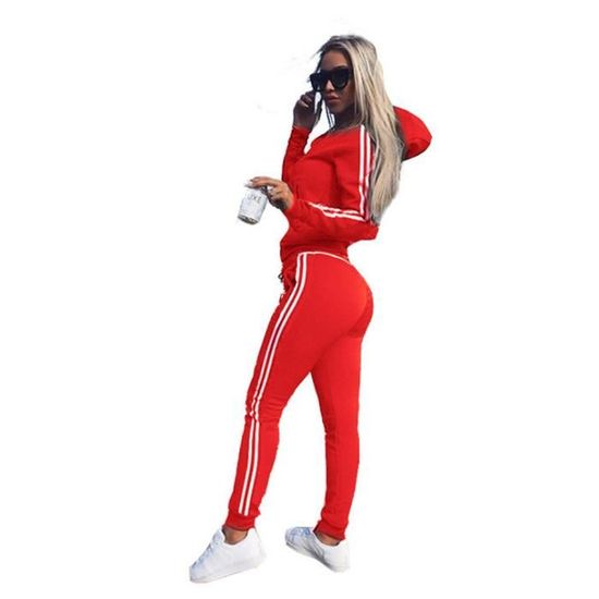 Kanpola Survêtement De Sport 2 Pièces Femme - Ensemble Pull + Pantalon Jogging Imprimé Alphabet - Confort Et Style Au Quotidien