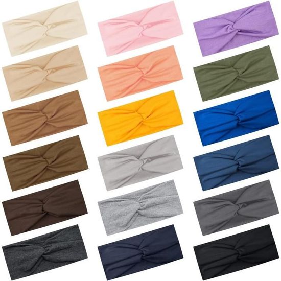 Lot De 6 Bandeaux Cheveux Vintage - Nœuds Élastiques, Tissu Doux, Pour Femmes Et Filles