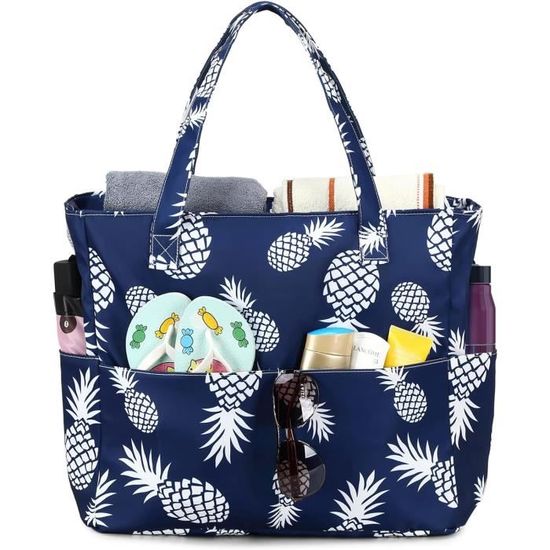 Grand Sac de Plage XXL Imperméable avec Fermeture Éclair, Sac