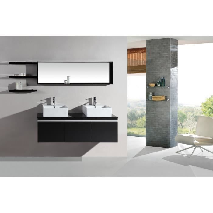 Le Nautilus Wengé : Ensemble salle de bain, 2 vasques et 2 miroirs