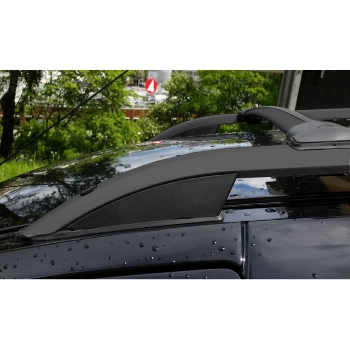 Barres de toit pour Citroen Berlingo long 09-2007>2015 longitudinales noir alu + pieds plastique noir