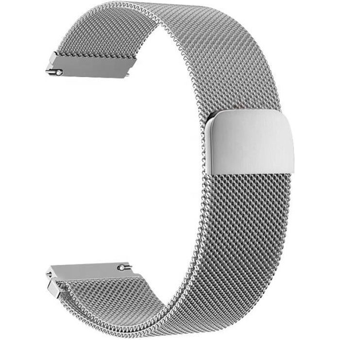Bracelet Acier Milanais pour Apple Watch 38mm 40mm Série 6 5 4 3 2 1 SE Couleur Gris