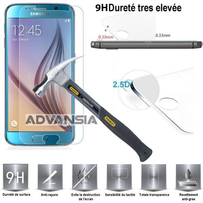 protection ecran verre trempé SAMSUNG GALAXY S6