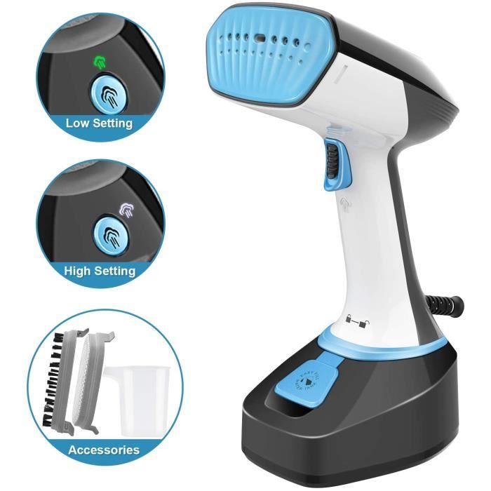 Defroisseur Vapeur Voyage, MLMLANT 1200W 320ml Portable Steamer Contrôle à double vitesse Prêt en 15 Sec