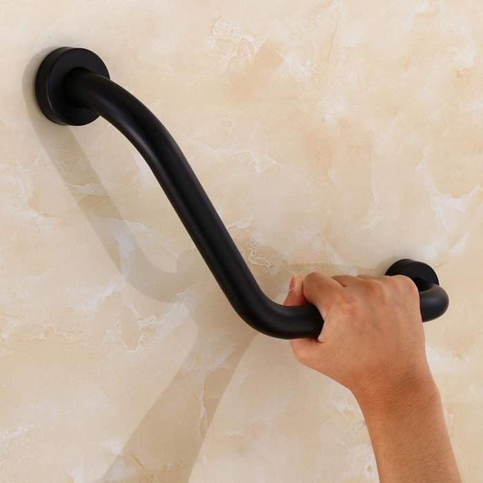 Rétro Sécurité Barre D'appui en Acier Inoxydable Noir Poignée de Douche Mural