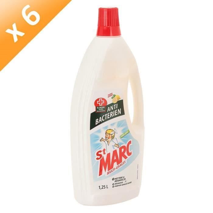 SAINT MARC Flacons anti-bactérien - 1,25 L - Lot de 6
