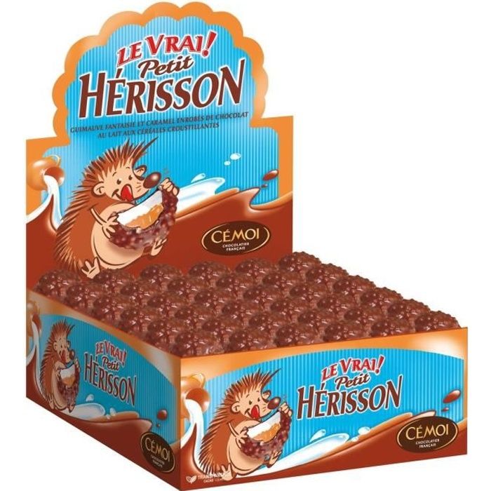 CEMOI Présentoir L'Authentique Petit Hérisson Guimauve - Chocolat au Lait - 11 g x 144 nus - 1,625 kg