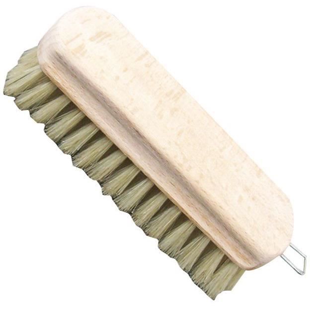 Polissoir bois brut fibres soie blanche
