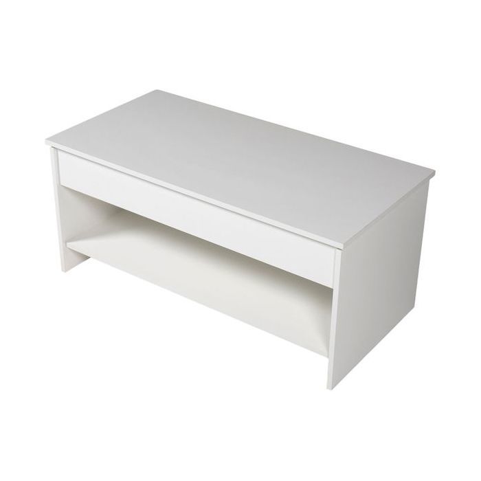 Table basse avec plateau relevable blanche HEDDA Blanc