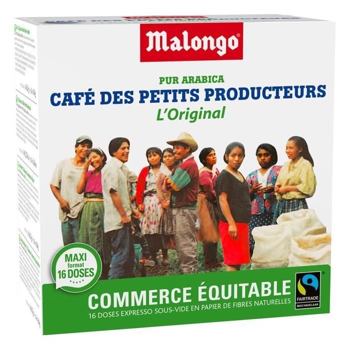LOT DE 12 - MALONGO Café L'Original PETITS PRODUCTEURS - 16 dosettes de 6,5 g