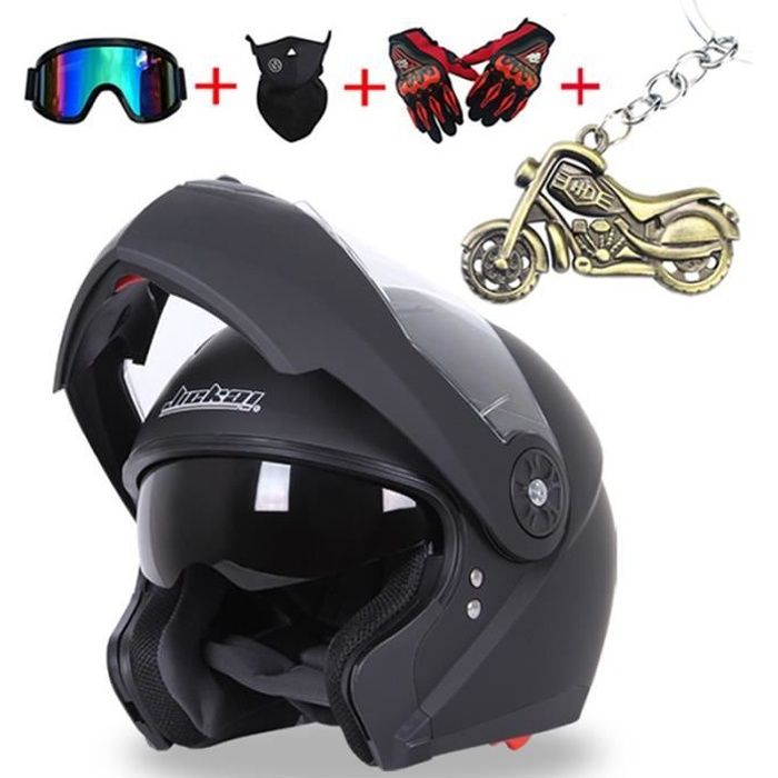 Casque Moto Modulable Intégral Homme Femme Double Visière Casque Moto Cross de marque