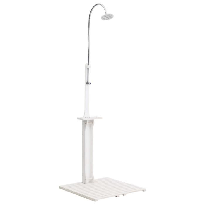 Douche de jardin-Douche solaire Douche exterieur Blanc Bois