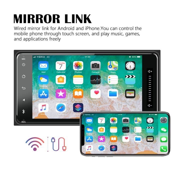 Autoradio Autoradio 7 '' Écran Tactile Car MP5 Player Android Stéréo Vidéo GPS Miroir Link FM Radio AUX USB Arrière Caméra Pour