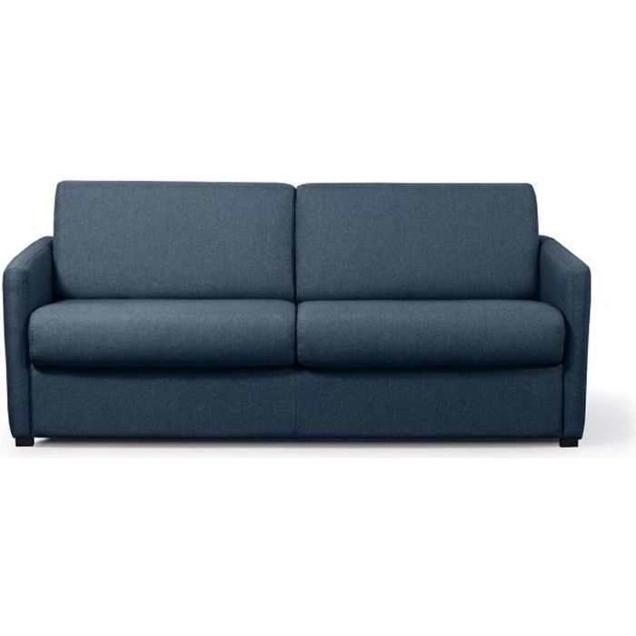 Canapé droit 3 places Bleu Tissu Moderne Confort