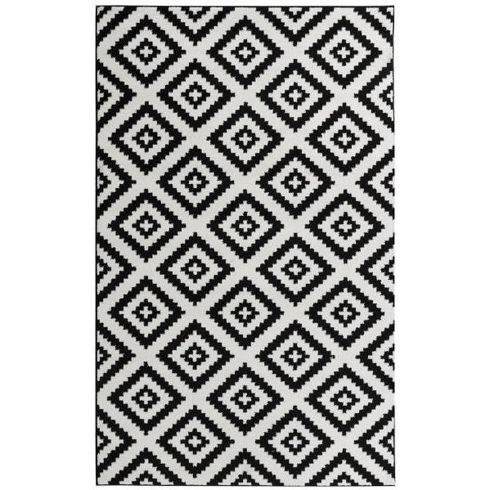 TAVLA Tapis de salon moderne - 200 x 280 cm - 100% polypropylène frisée - Noir