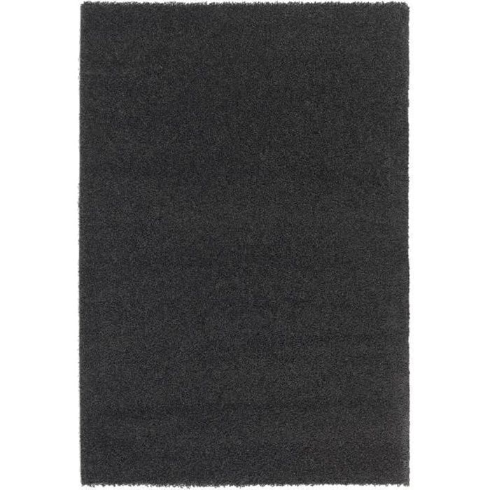 NAZAR TRENDY Tapis de salon Shaggy en polypropylène - 200 x 280 cm - Noir