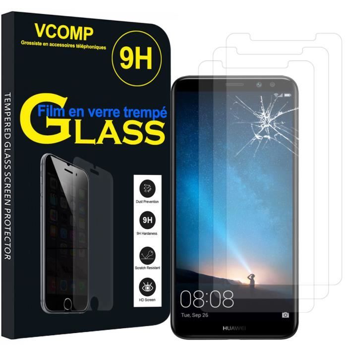 Pour Huawei Mate 10 Lite 5.9-: Lot - Pack de 3 Films de protection d'écran Verre Trempé