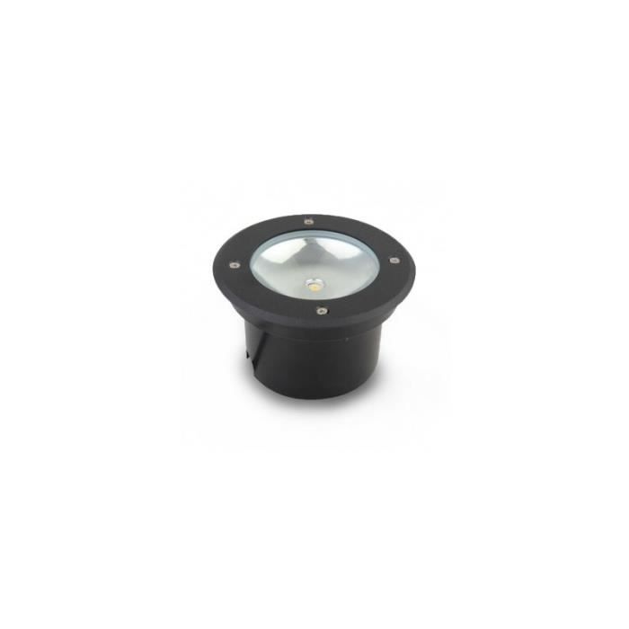 Spot LED Encastrable Sol Rond Gris Anthracite 3W