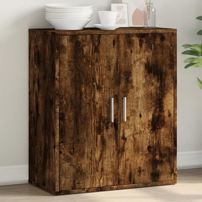 vidaXL Buffet chêne fumé 60x31x70 cm bois dingénierie armoire de rangement meuble dentrée meuble dappoint meuble de 840461