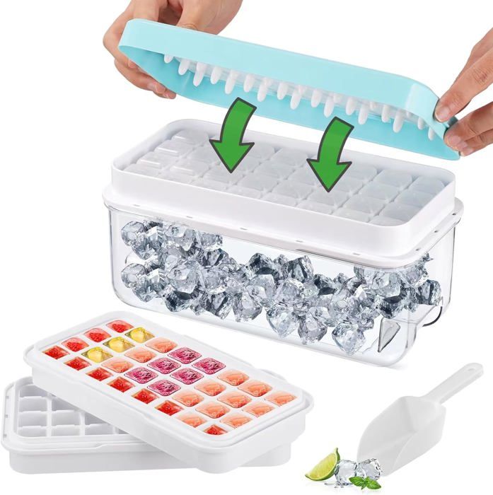 Sensory Bin – Lot De 2 Bacs à Sable Portables – Couvercle Transparent Et Poignée – 32,5 X 21,5 X 7,6 Cm – Pour Tout-petits – Bleu