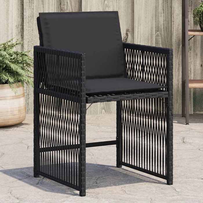 vidaXL Chaises de jardin avec coussins lot de 2 résine tressée 365148 - vue 6