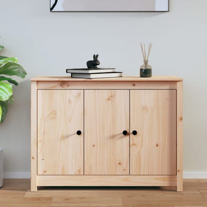 Buffet Bas Scandinave En Pin Massif 118x60x47 Cm - 2 Tiroirs - Palazzo INT