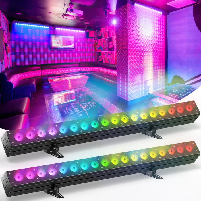 Projecteur LED UKing 54W RGBWA+UV - Batterie 4800mAh - Contrôle APP/DMX Pour DJ Et Soirées