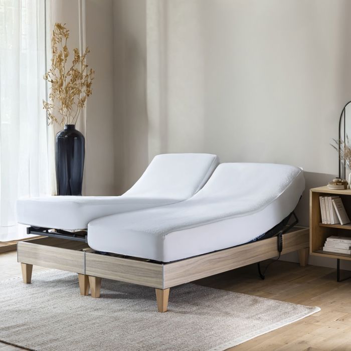 Protège matelas TPR 2x80x200 - SOMEO - Blanc - Someo Protège matelas TPR 2x80x200 - SOMEO - Blanc - Someo