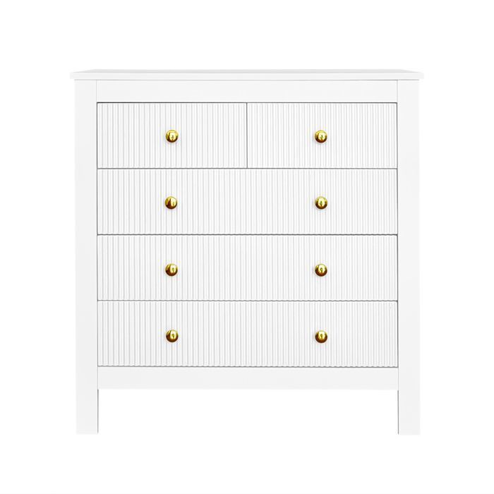 Commode avec poignées dorées buffet de cuisine meuble de rangement armoire à chaussures 79 x 39 x 80 cm Blanc