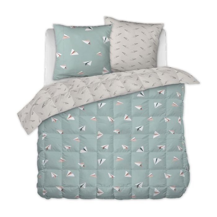 Couette 2 Personnes Petits Papiers 200x200 cm 100 Coton — free download