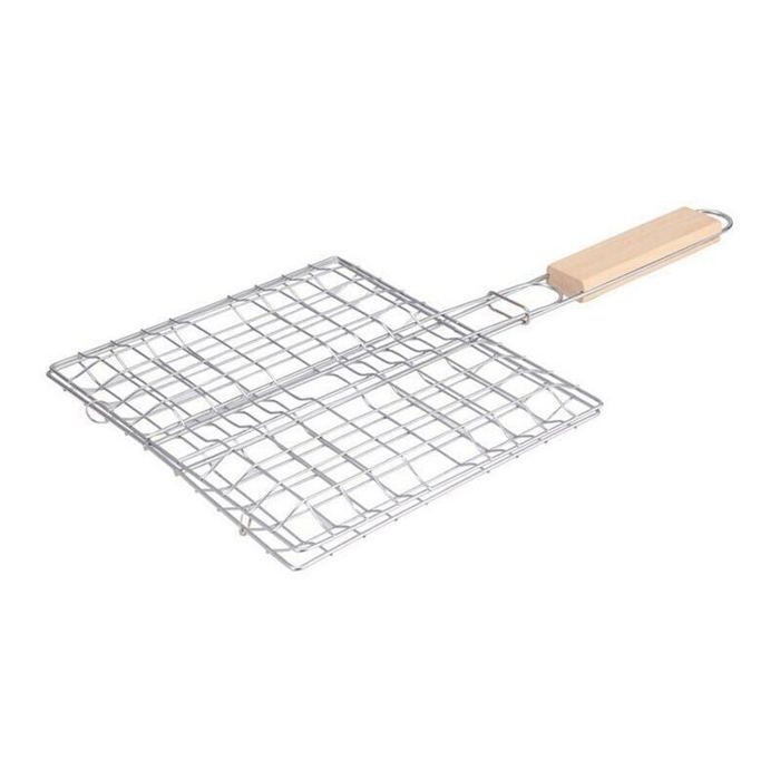 Barbecue Portable Universel Panier à Gril Pliant avec Poignée en Bois Amovible Idéal pour Grillades Intérieures/Extéri MINI-SERRE
