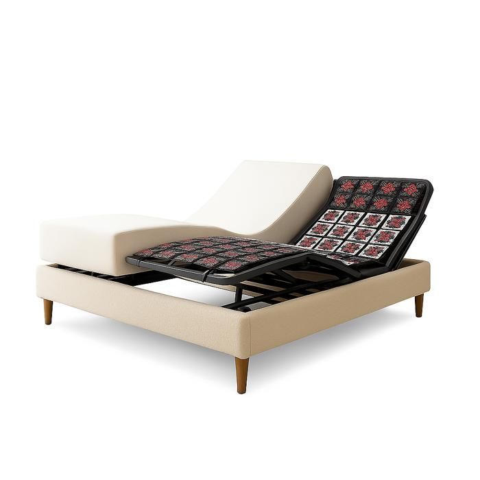 Ensemble lit électrique 160x200 beige – Sommier relaxation à plots + contour bouclette + matelas Ensemble lit électrique 160x200 beige – Sommier relaxation à plots + contour bouclette + matelas