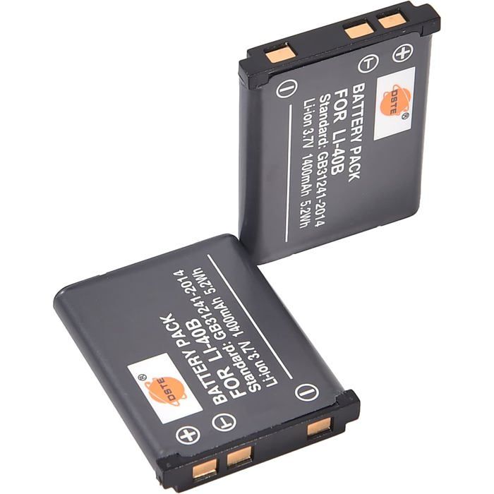 DSTE 2-Pack Batterie Rechargeable Li-50B Pour Olympus Stylus, SP, SZ, Tough Et VR