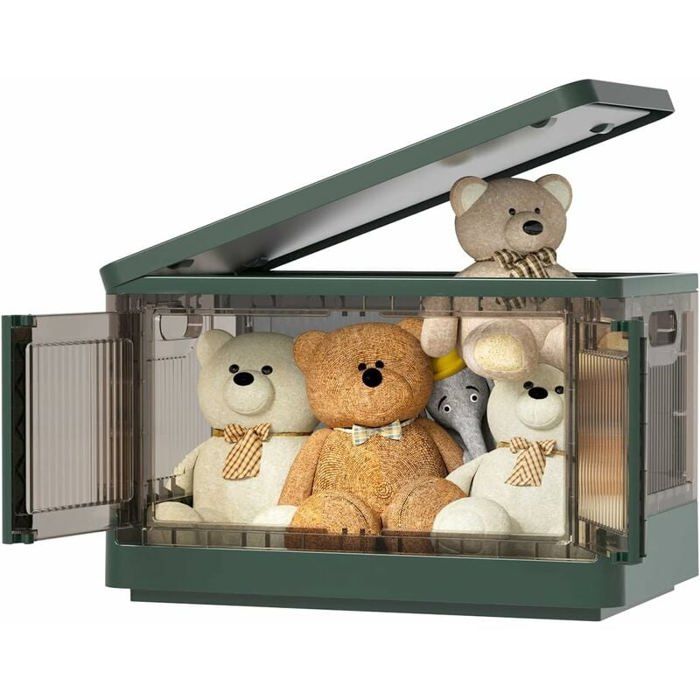 Boîte de rangement plastique - PZCC - 32L - Empilable - Pliable - Avec couvercle
