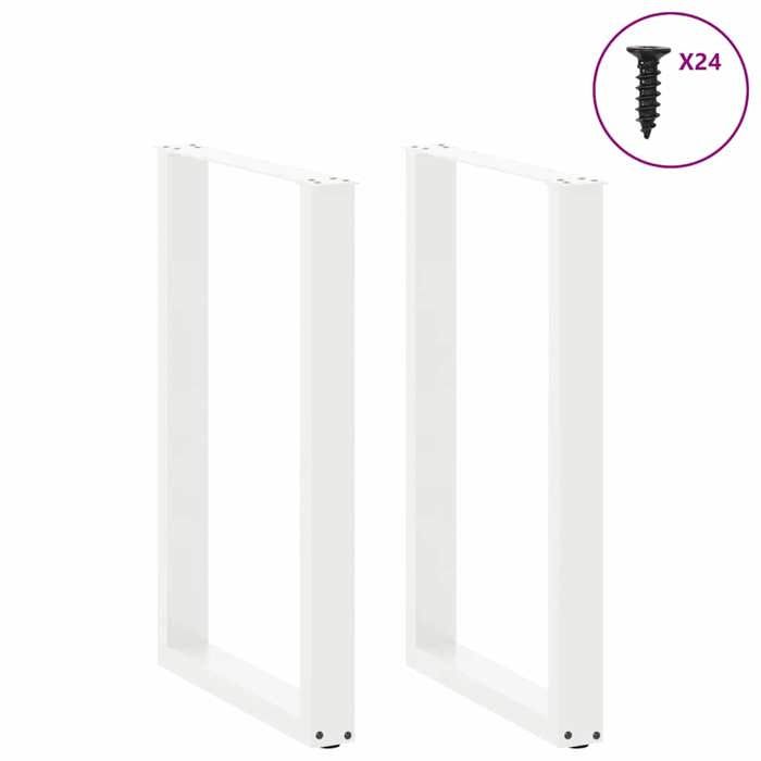BEL-ACHAT* Base pour table Pieds de table de bar en U - Lot de 2 - JMS - Blanc 60x(90-91) cm Acier Prom82361324