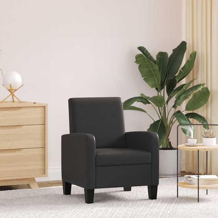 Promo 2026Chaise Noir Similicuir - Fauteuil siège salon - 61x60x79 5 cm 8000