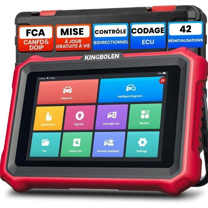 KINGBOLEN K8 ELITE Valise de Diagnostic Auto OBD II avec mises à Jour gratuites à Vie 42 Services bidirectionnels Codage ECU