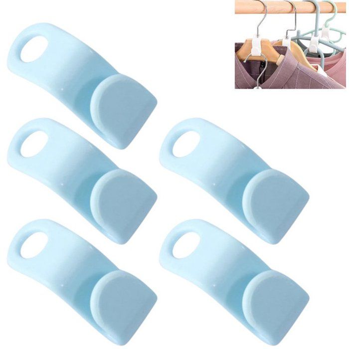 Crochets de connexion pour cintres forme S bleu ciel gain de place rangement armoire penderie 5 pièces