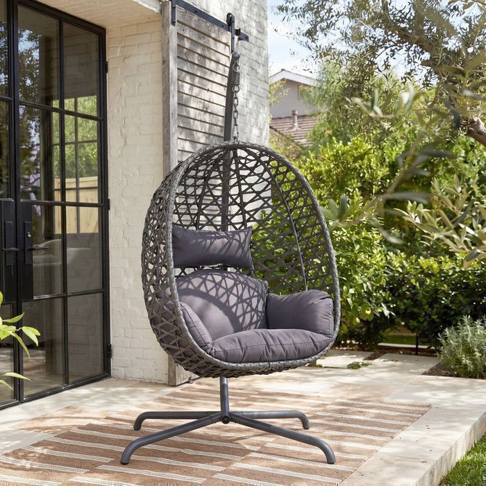 Avestar Balancelle suspendue en forme d’œuf pour extérieur avec coussin moelleux