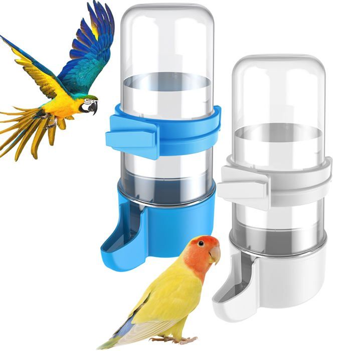 2 Pcs Distributeur deau Autatique pour Oiseaux Mangeoire à Eau Autatique pour Oiseaux Accessoires de Cage 2 2 pièces MANGEOIRE