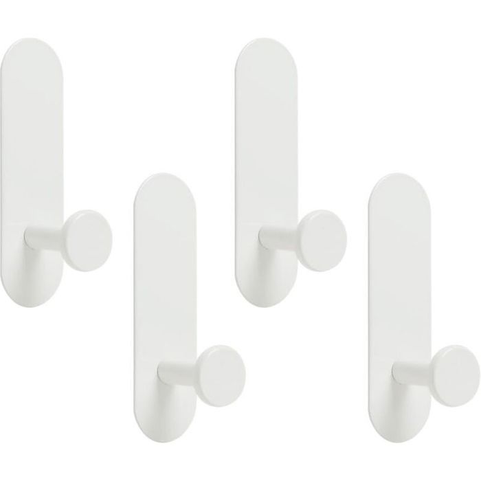 Lot de 4 crochets adhésifs extra forts à coller sur le mur au-dessus de la porte pour accrocher vêtements manteaux peignoirs se
