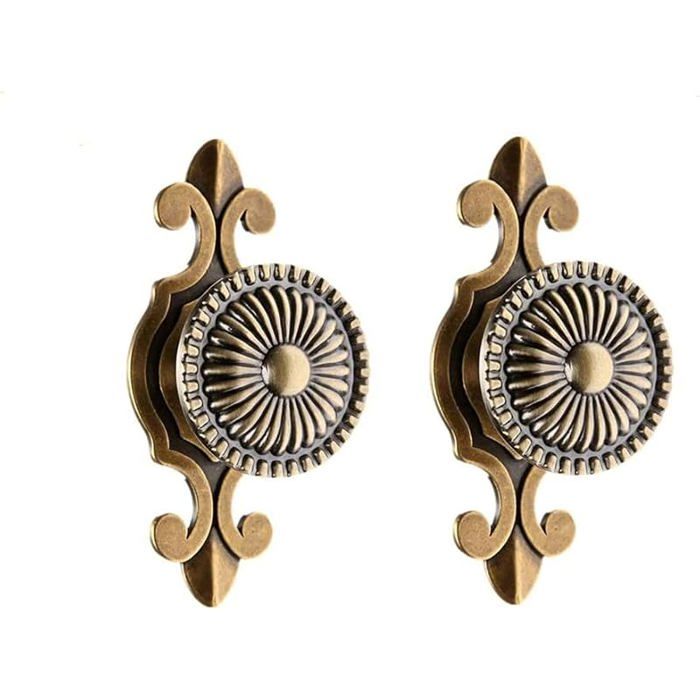 Lot de 2 Boutons de Porte pour Meuble VintageØ25x74mm Poignée de Meuble AncienBouton Rond Retro Antique Bronze