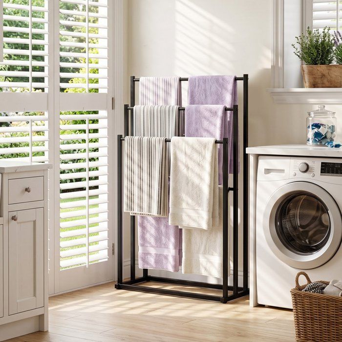 Porte-serviettes à 3 niveaux Design élégant et luxueux Stockage efficace à plusieurs couches pour serviettes peignoirs